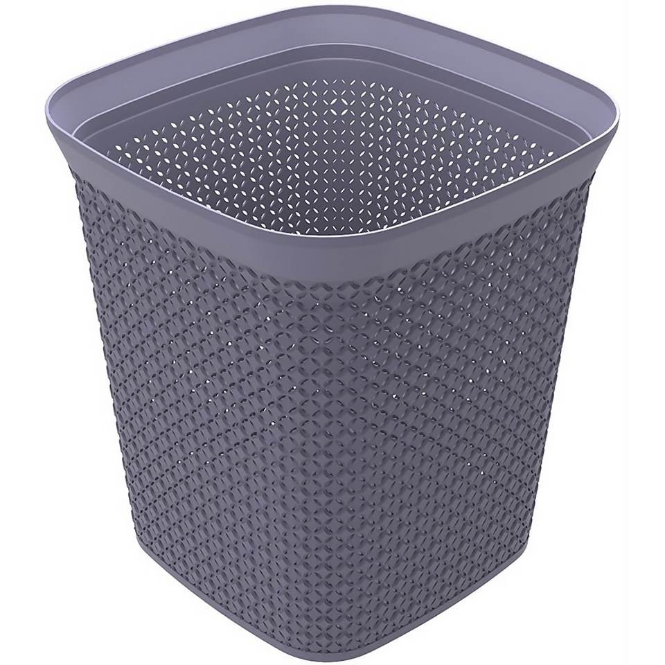 Ezy Storage Mode 13L Square Waste Bin Lilac Homebase