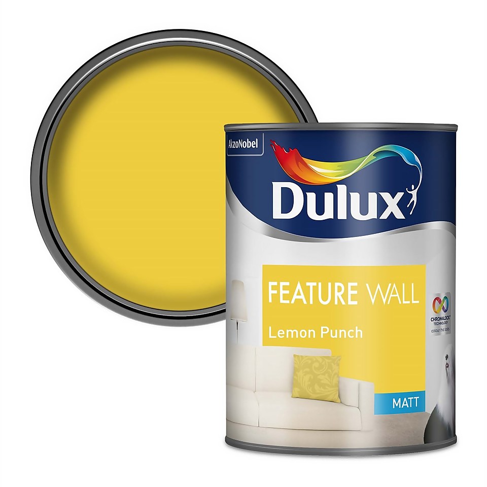 Dulux Feature Wall Lemon Punch Matt Emulsion Paint 1.25L Homebase