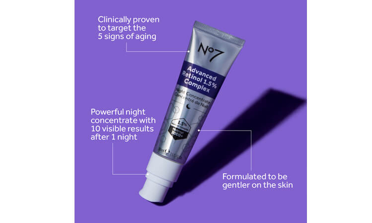 Clinically proven to target the 5 signs of aging. Powerful night concentrate with 10 visible results after 1 night. Formulated to be gentler to the skin.