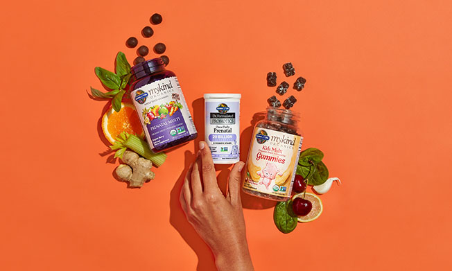 Garden of Life prenatal multivitamins and kids multivitamin gummies