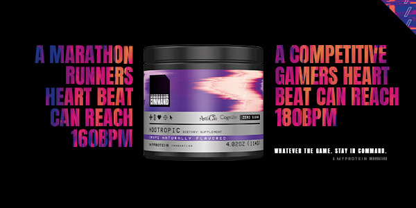 A marathon runner's heart beat can reach 160BPM. A competitive gamer's heart beat can reach 180BPM. Whatever the Game. Stay in Command.