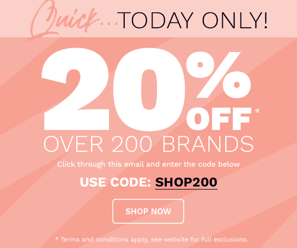20 percent off 200 brands
