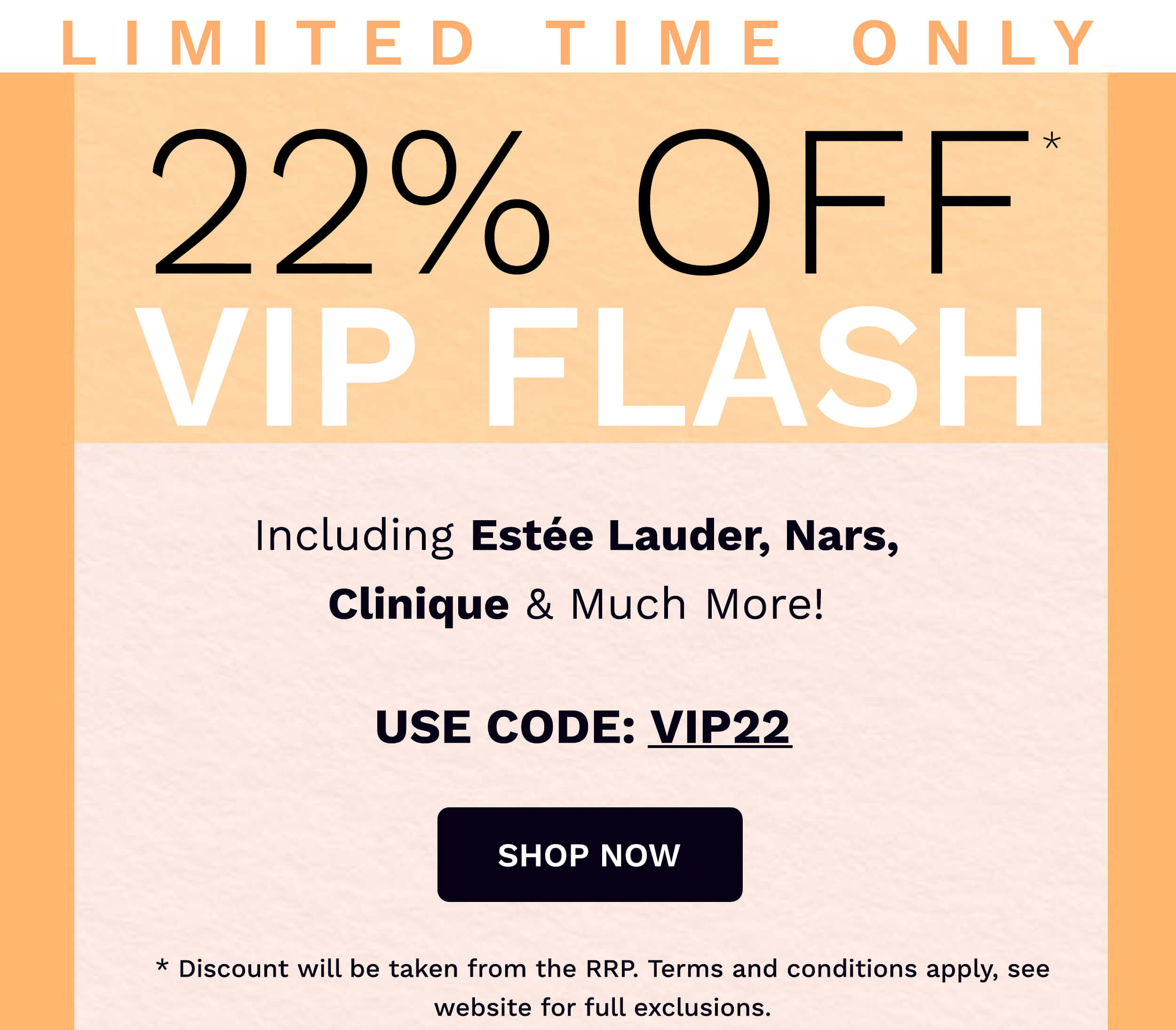 vip sale 22percent off use code vip22