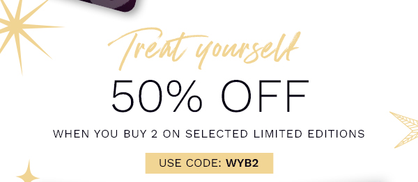 50 PERCENT OFF WHEN YOU BUY TWO BEAUTY BOXES
