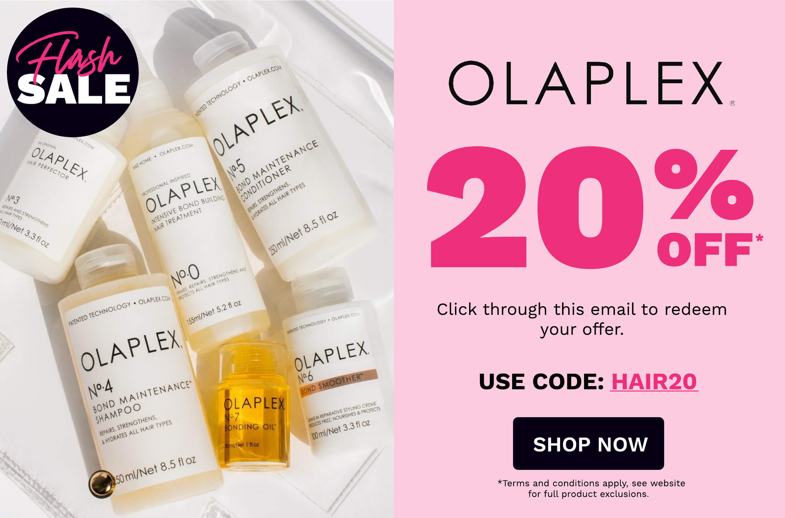 20 percent off olaplex flash sale