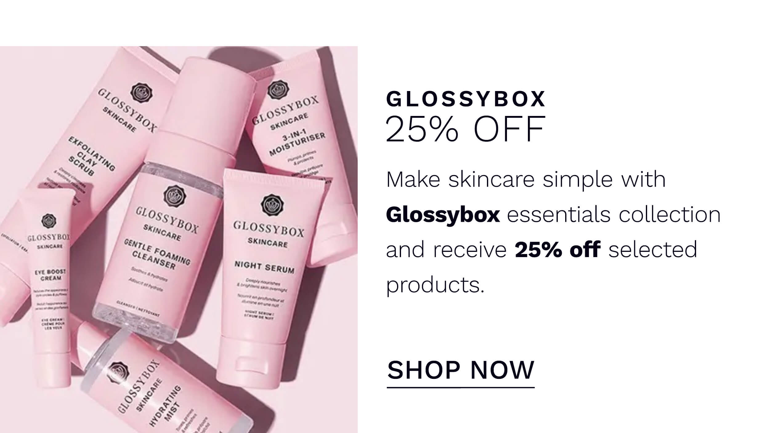 up to 25 percent of Glossy Box