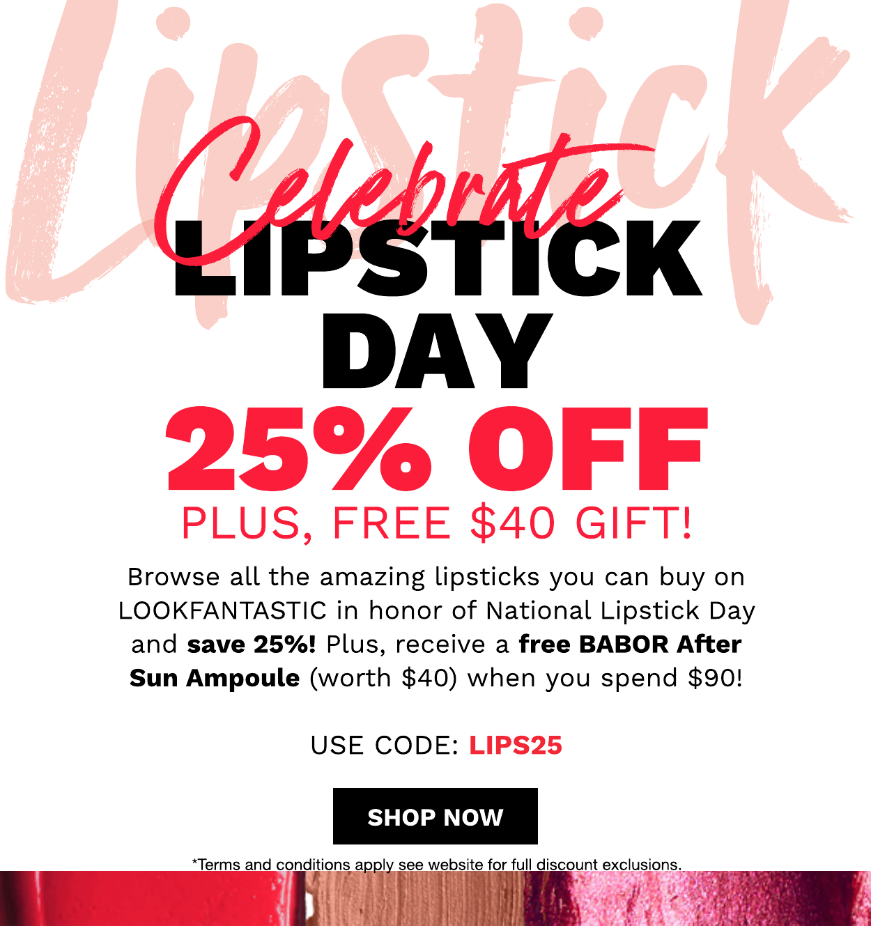 LIPSTICK 25% OFF