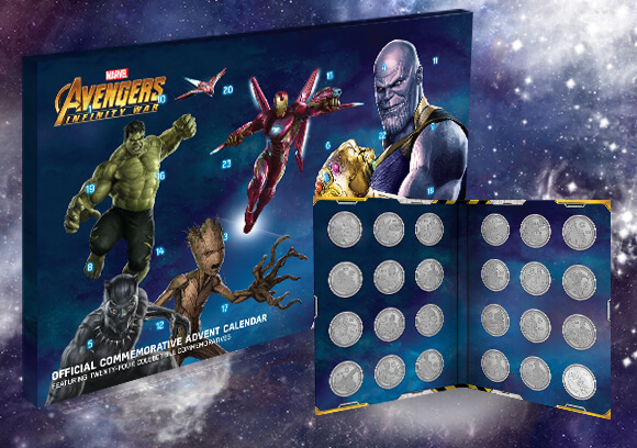 CALENDRIER DE L'AVENT PIÈCES DE COLLECTION MARVEL AVENGERS: INFINITY WAR